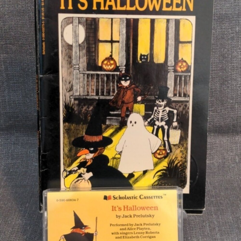 Lot of 3 - It's Halloween! Paperback by Jack Prelutsky (1977) + Cassette Tape